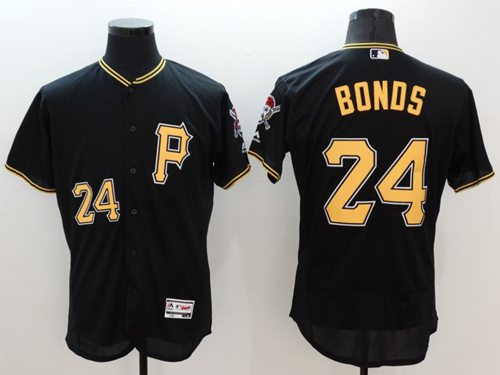 Pirates #24 Barry Bonds Black Flexbase Authentic Collection Stitched MLB Jersey - Click Image to Close